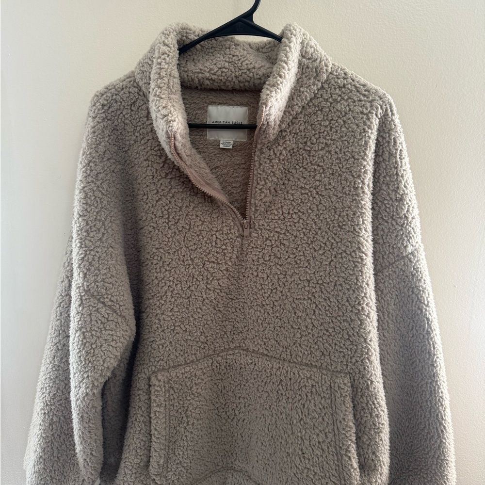 American Eagle Sherpa Pullover - Taupe